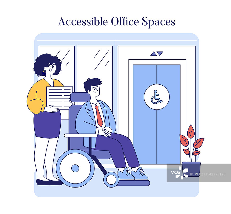 媒体和工作中的包容性平面图图片素材