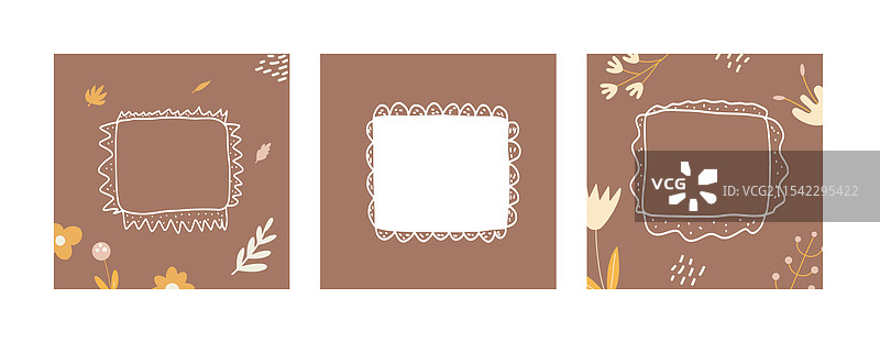 棕色裸色拼贴背景，带有文本框架图片素材