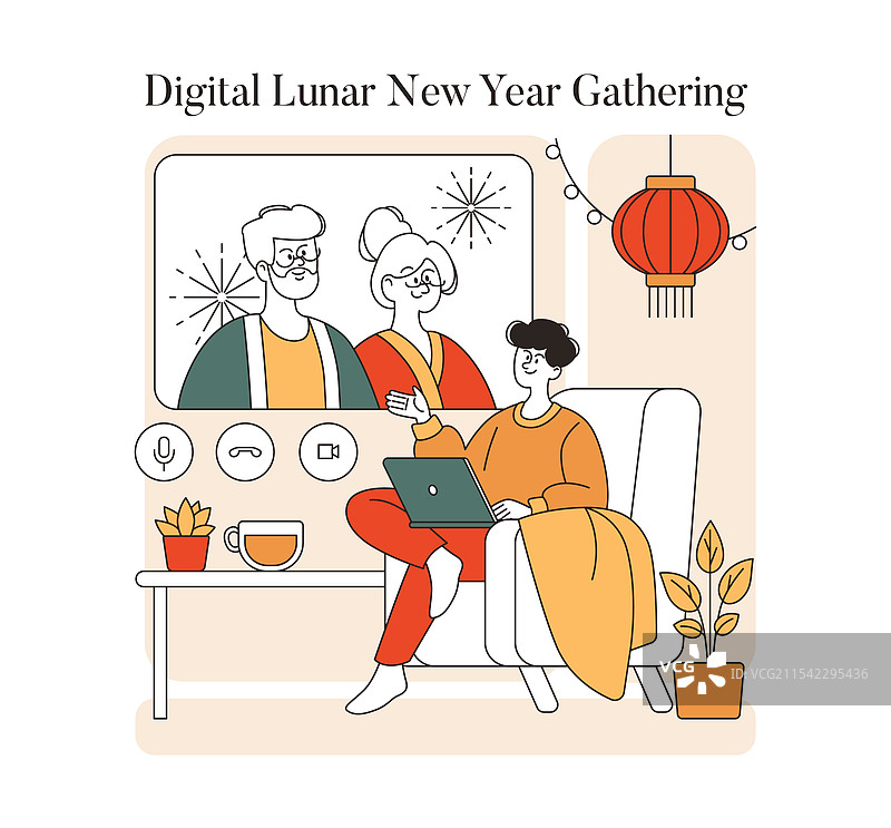 春节扁平设计图片素材