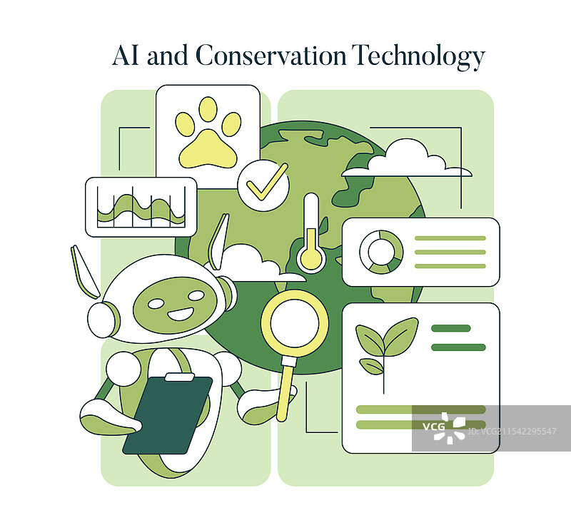 生态系统保护扁平图图片素材