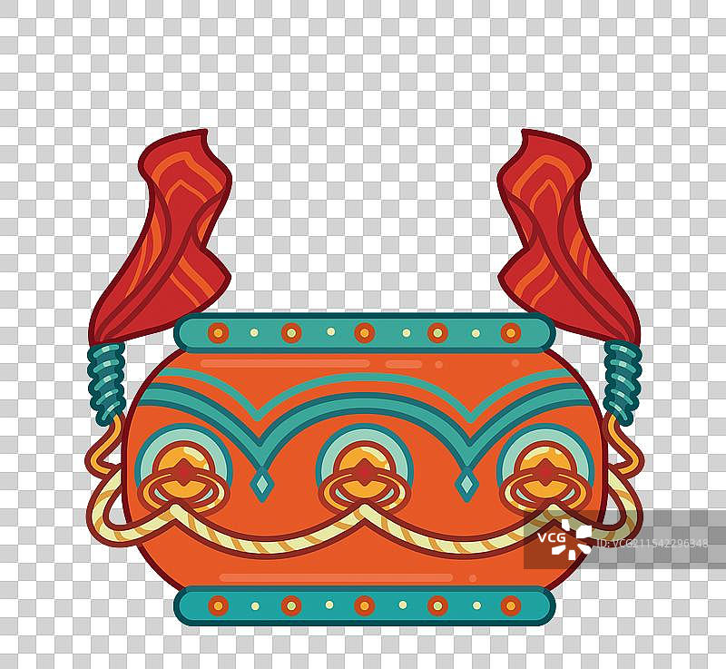 中国古典乐器大鼓卡通插画图片素材