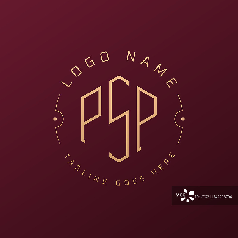 奢华的PSP标志设计，优雅的字母PSP图片素材