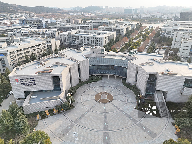 航拍中国矿业大学南湖校区-中国煤炭博物馆图片素材