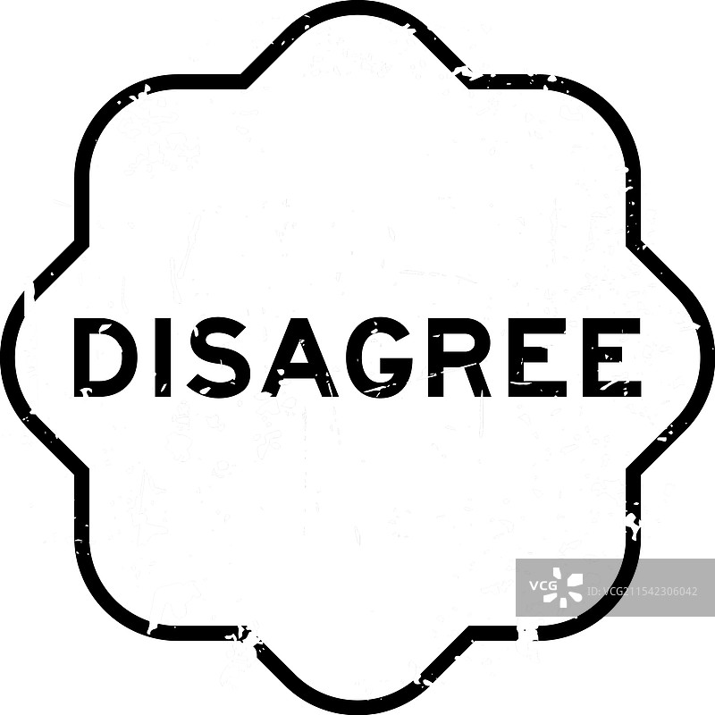 粗糙的黑色“不同意”字样橡胶印章图片素材