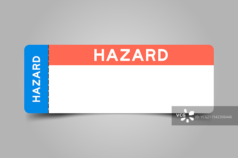 蓝色和橙色的票，上面写着“危险”图片素材