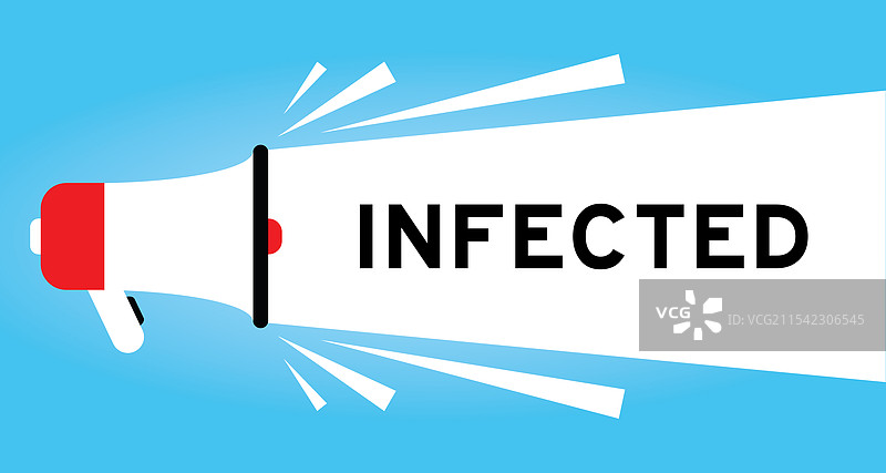 带有“感染”白色字样的彩色扩音器图标图片素材