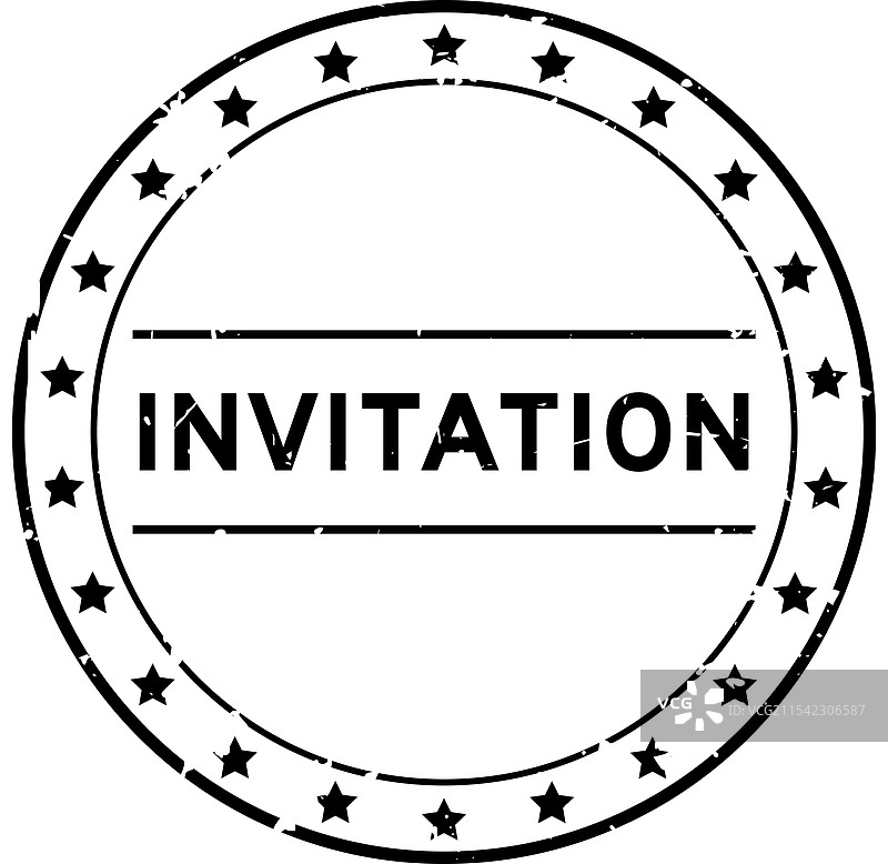 磨砂黑色邀请函圆形橡胶印章图片素材
