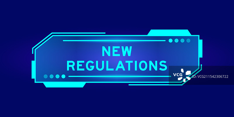 未来感的HUD横幅，上面有“新”字。图片素材