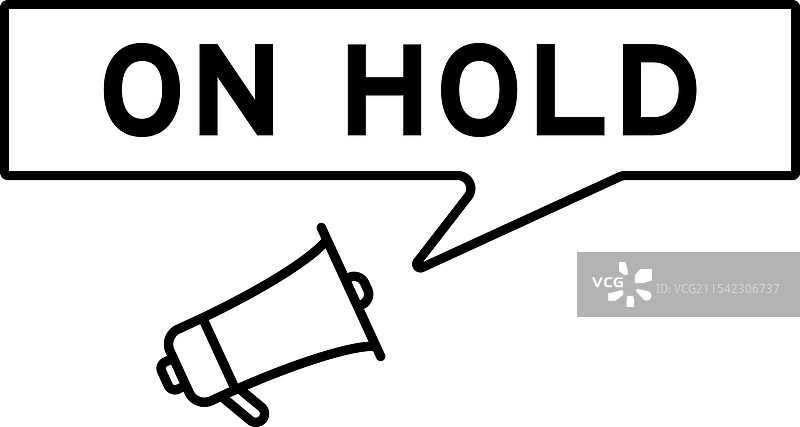 带有演讲气泡的扬声器图标，显示“保持”字样图片素材