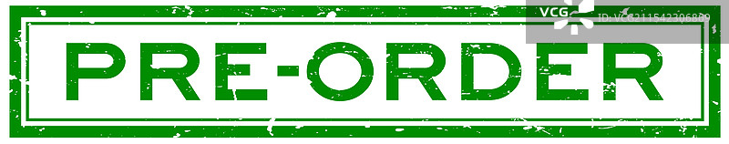 复古绿色预购字方形橡胶印章图片素材