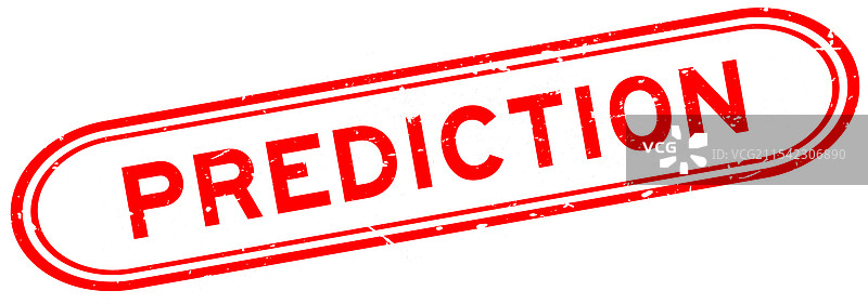 红色磨损风格的预测字样橡胶印章图片素材