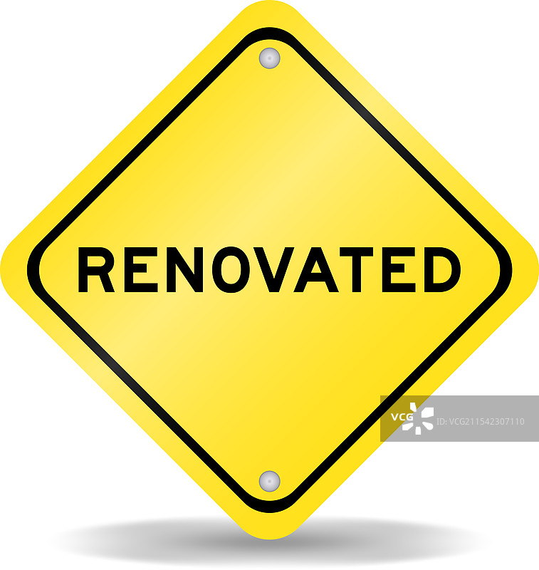 带有文字的黄色交通标志图片素材