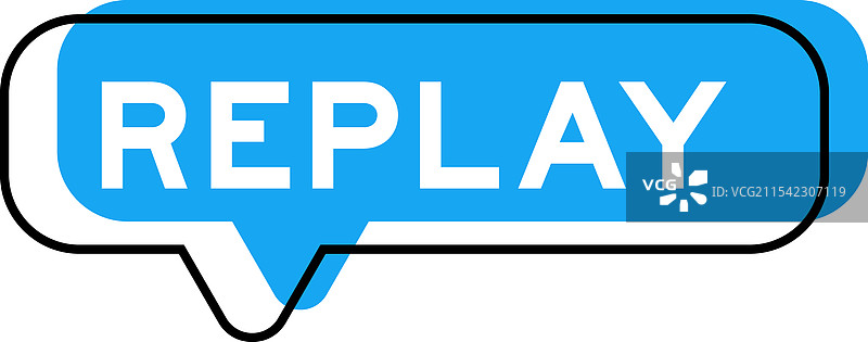 带有“重播”字样的蓝色阴影演讲横幅图片素材