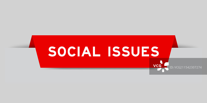 红色插入标签，上面写着“社会问题”图片素材