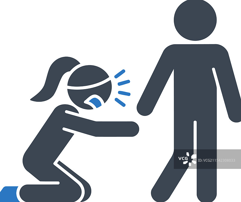 乞求哭泣女孩图标图片素材