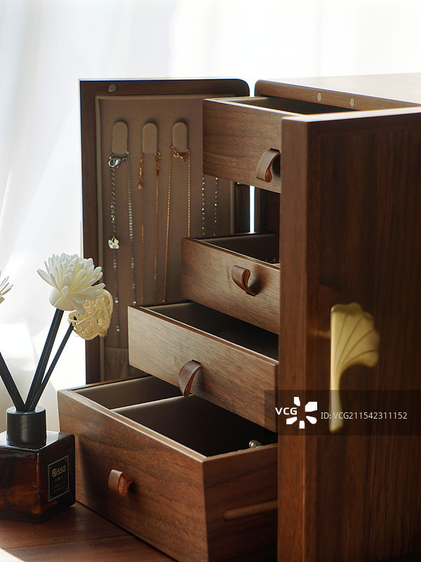 黑胡桃木首饰盒图片素材