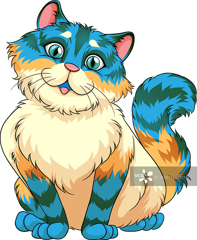 搞笑的卡通猫在白色背景上图片素材