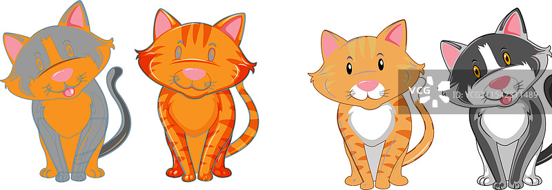 搞笑的卡通猫在白色背景上图片素材