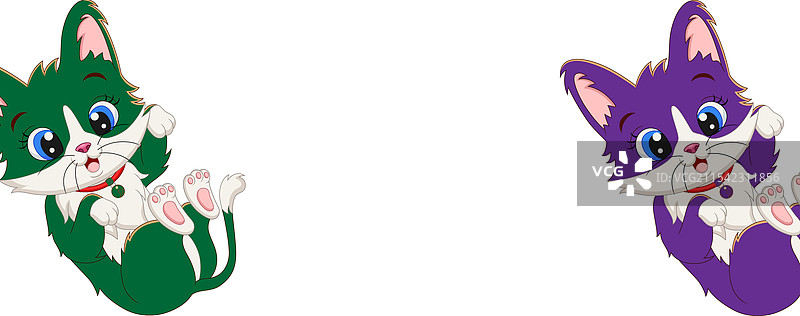 搞笑的卡通猫在白色背景上图片素材