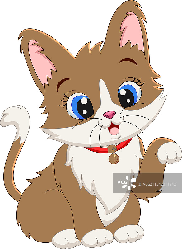 搞笑的卡通猫在白色背景上图片素材