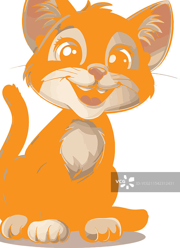 搞笑的卡通猫在白色背景上图片素材