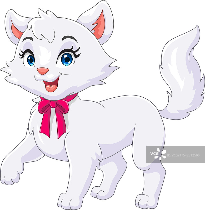 搞笑的卡通猫在白色背景上图片素材