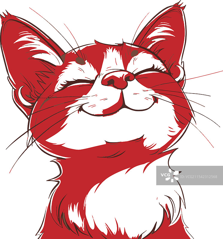 搞笑的卡通猫在白色背景上图片素材