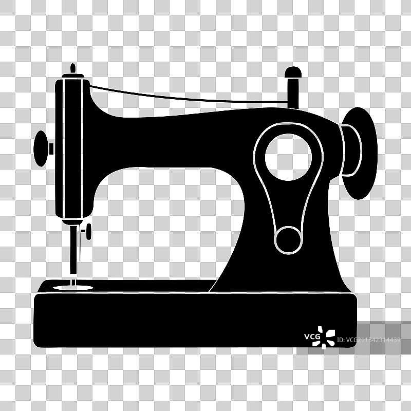 复古缝纫机剪影图片素材