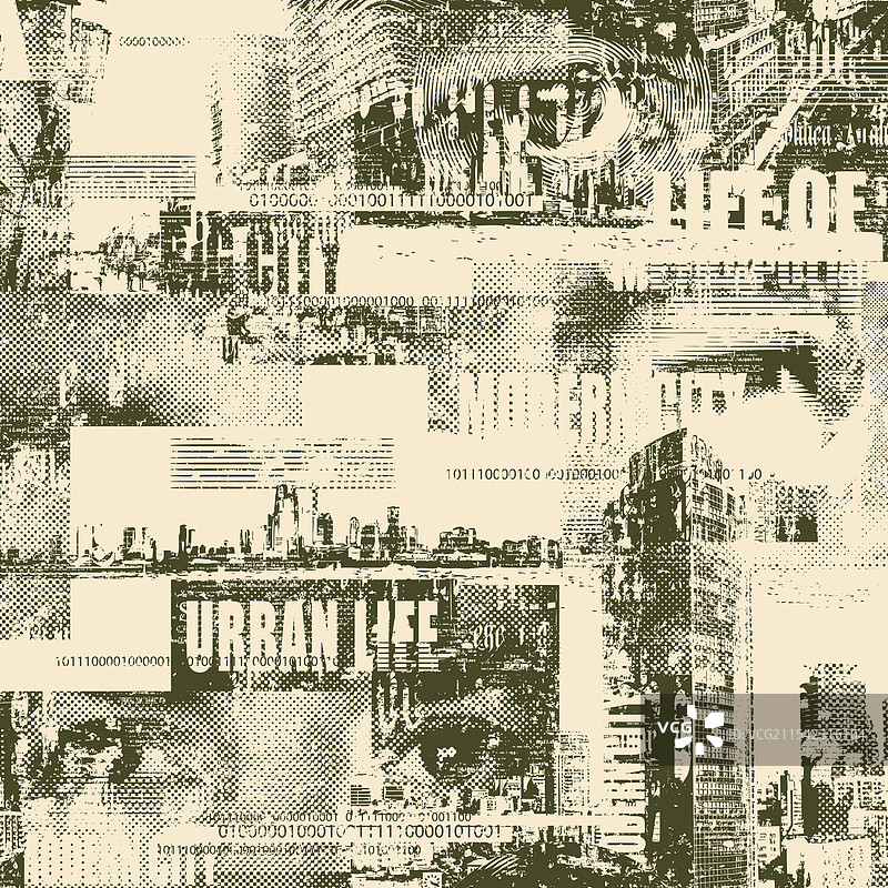 抽象的城市景观无缝图案图片素材