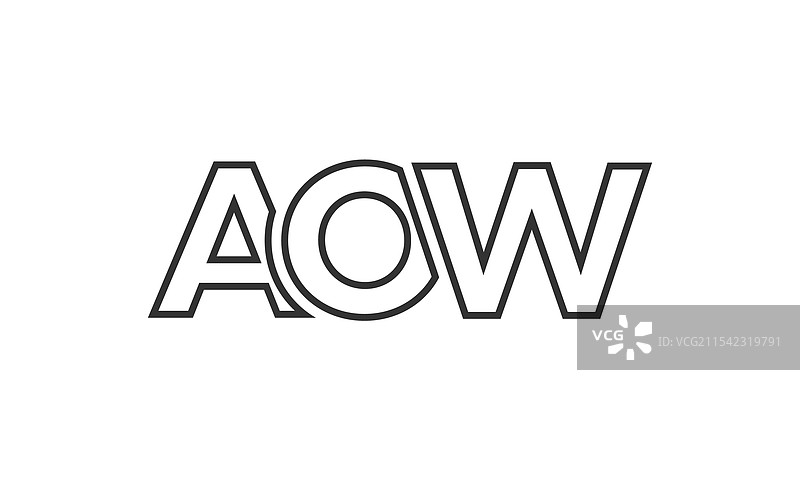 强大而现代的AOW标志设计模板图片素材