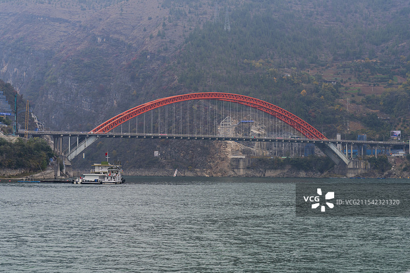 重庆市巫山县大宁河龙门桥图片素材