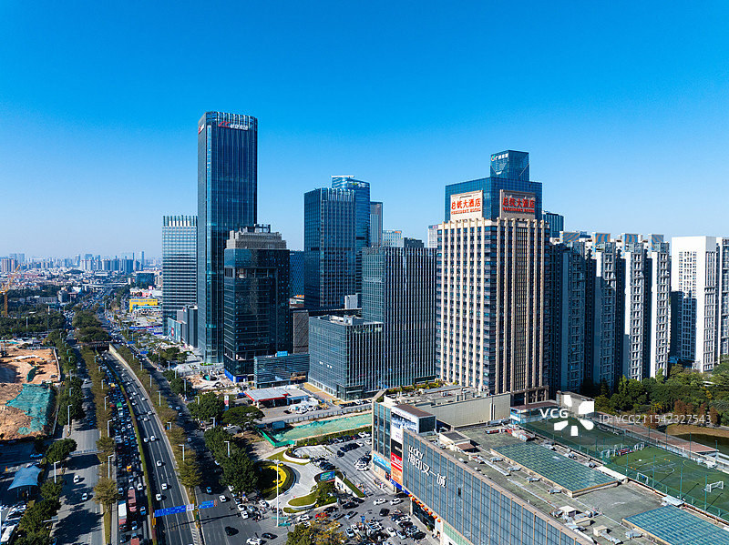 广东省广州市番禺区万博CBD航拍图片素材
