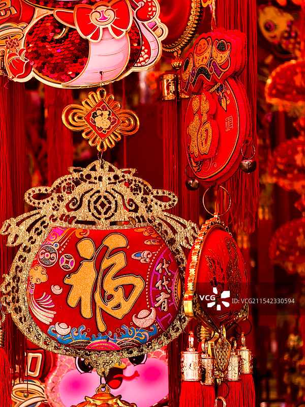 中国春节福字吉祥挂件图片素材