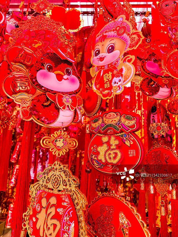 中国春节福字吉祥挂件图片素材