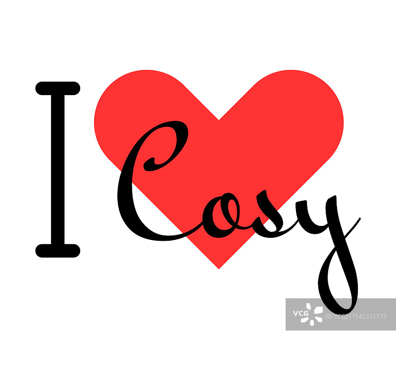 我喜欢舒适的创意标语手绘字母图片素材