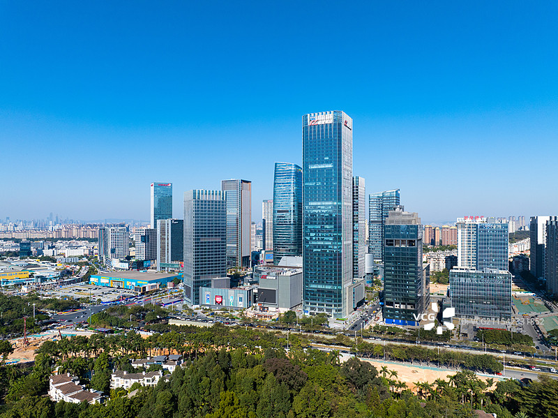 广东省广州市番禺区万博CBD航拍图片素材