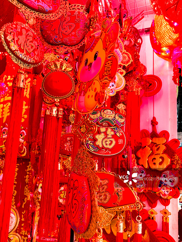 中国春节福字吉祥挂件图片素材