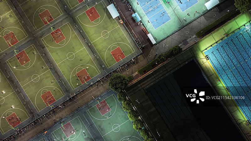 中山大学广州校区东校园运动场航拍图片素材