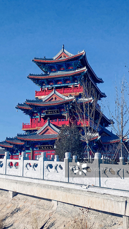 京杭大运河沧州段——清风楼图片素材