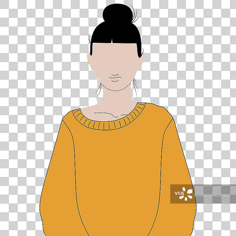 年轻女性扎着头发，穿着温暖的衣物图片素材