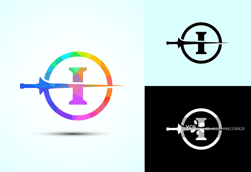 创意的长矛形状字母I图片素材