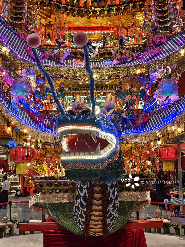 春节龙船花灯图片素材