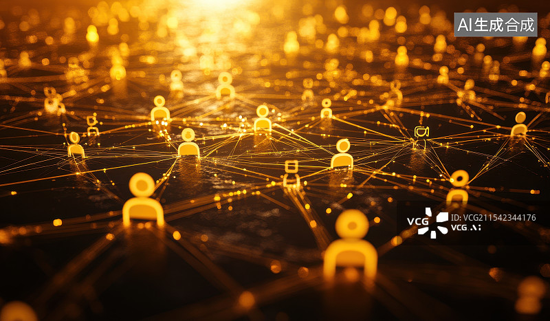 【AI数字艺术】密集人群大数据网络图片素材