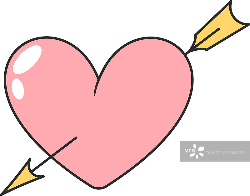 心形符号中的箭矢图片素材