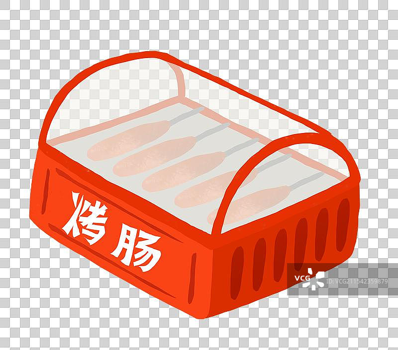 春节插画年俗插画糖果元素糖果货摊 烤肠图片素材