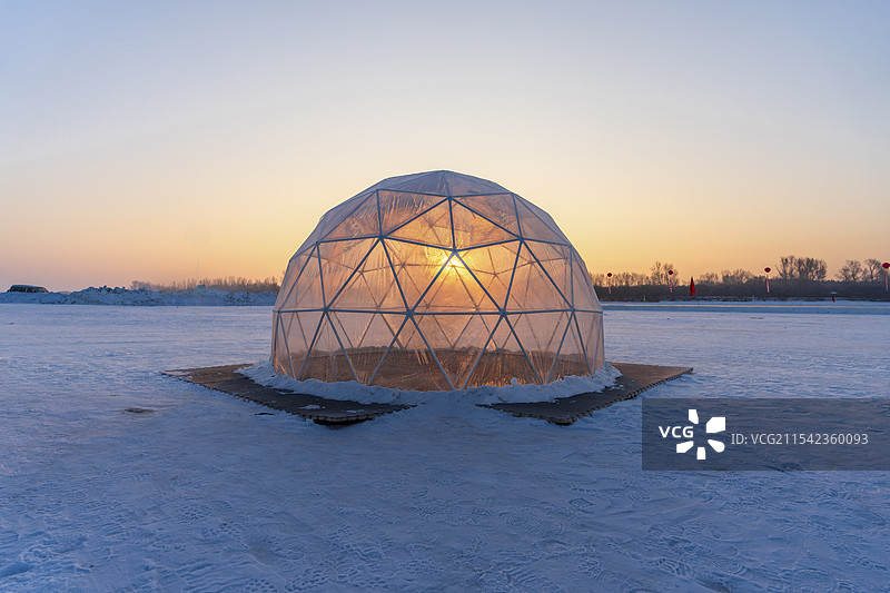 冬季透明暖棚图片素材