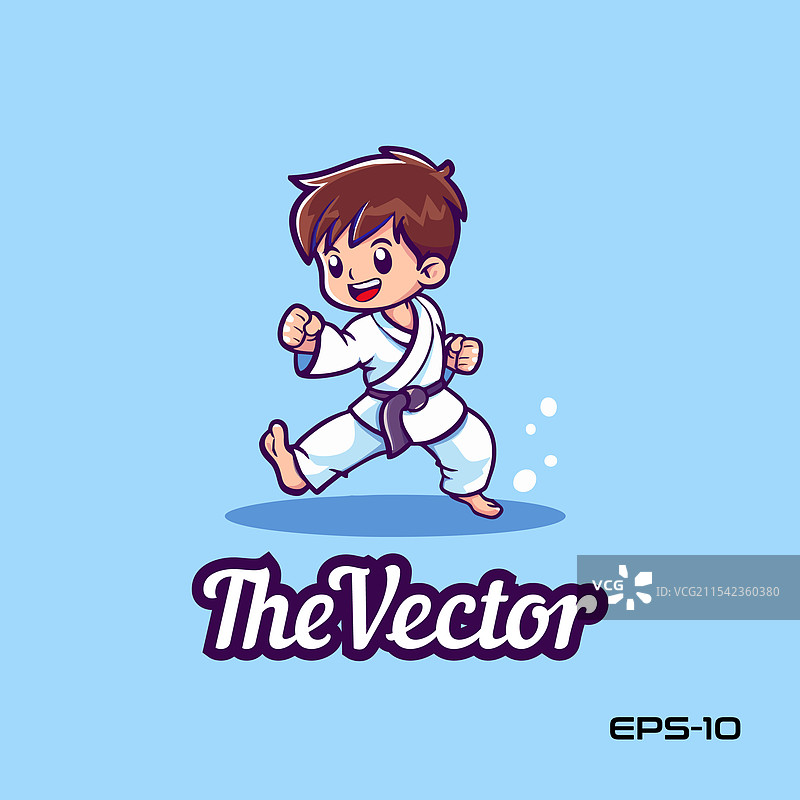 空手道男孩标志吉祥物角色图片素材
