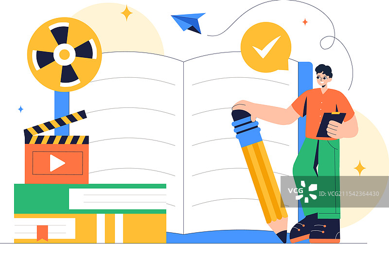 编剧，展示一位专业作家和图片素材