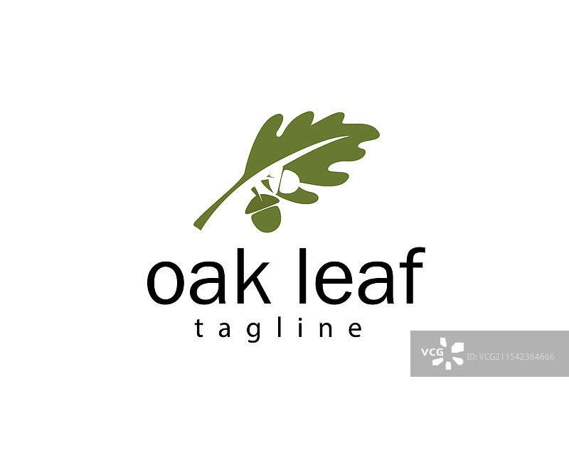 创意橡树叶与橡果的两个标志设计图片素材