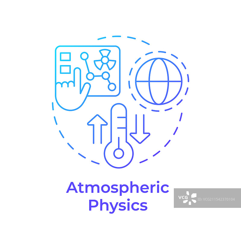 大气物理学蓝色渐变概念图标图片素材